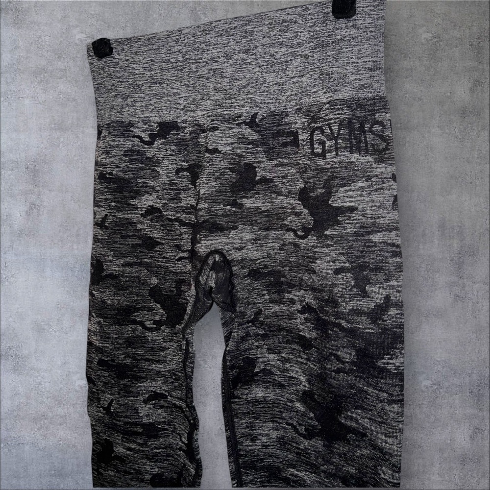 Gymshark Black and Gray Camouflage Leggings